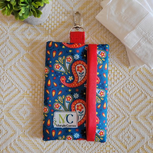 Porta pañuelos CON mosquetón (stock) Flores T11