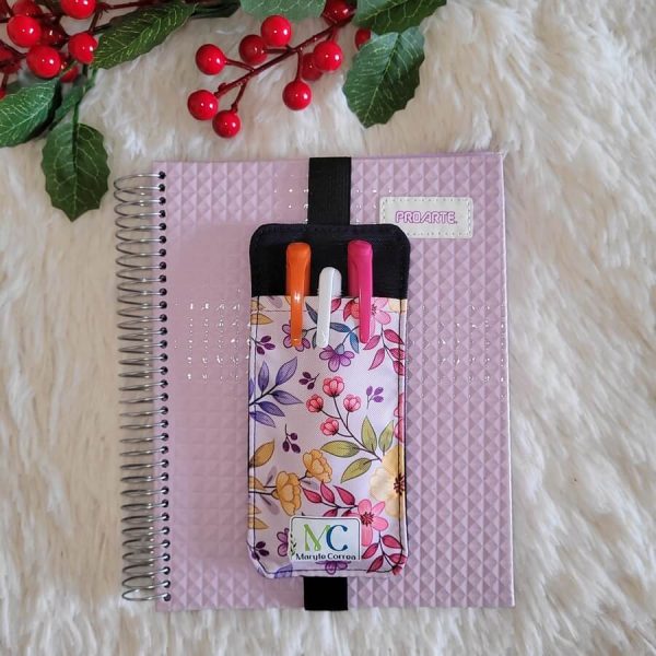 Porta lápices con elástico (stock) Flores T15