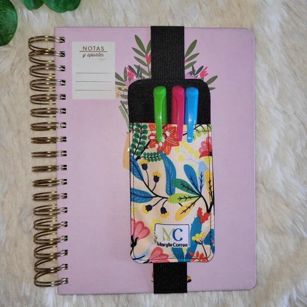 Porta lápices con elástico (stock) Flores T5