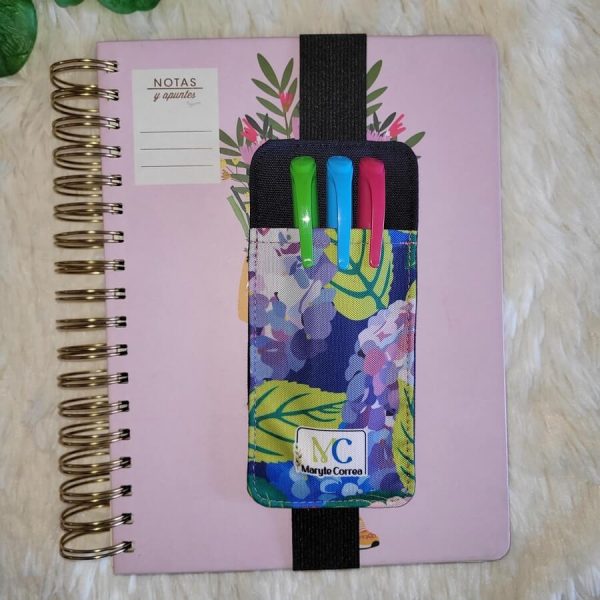 Porta lápices con elástico (stock) Flores T6